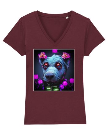 stylizeted dog Burgundy