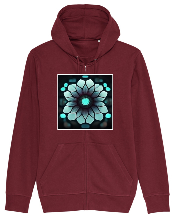 geometric flower Burgundy