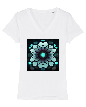 geometric flower White