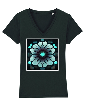 geometric flower Black