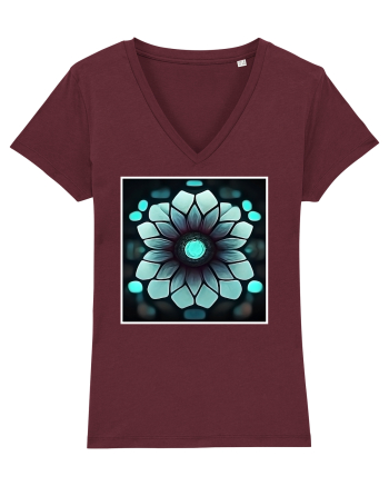 geometric flower Burgundy