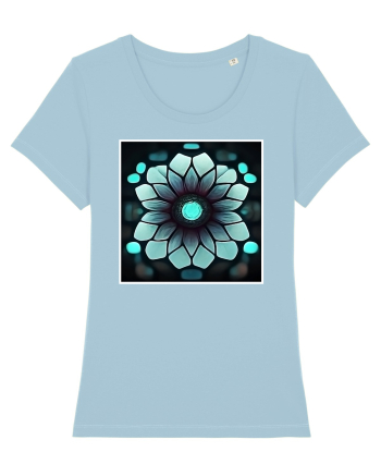 geometric flower Sky Blue