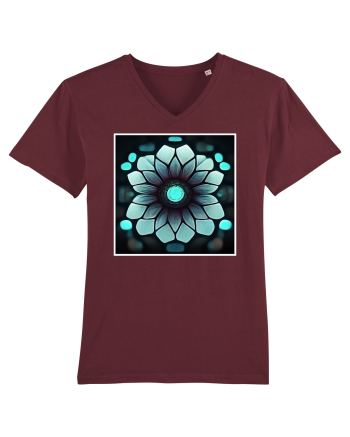 geometric flower Burgundy