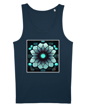 geometric flower Navy