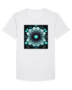 geometric flower Tricou mânecă scurtă guler larg Bărbat Skater