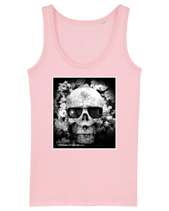 black and white skull Cotton Pink