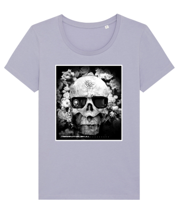 black and white skull Lavender