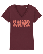 Summer   Tricou mânecă scurtă guler V Damă Evoker