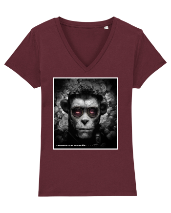 black and white monkey Burgundy