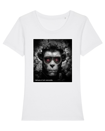 black and white monkey White