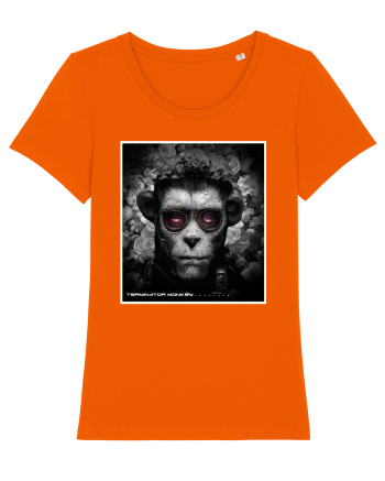 black and white monkey Bright Orange