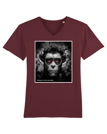 black and white monkey Burgundy