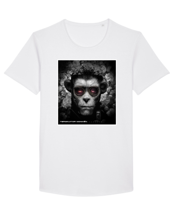 black and white monkey White