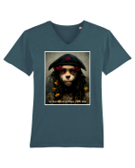 monkey as jack sparow  Tricou mânecă scurtă guler V Bărbat Presenter