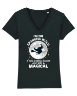 Grandma Witch Tricou mânecă scurtă guler V Damă Evoker