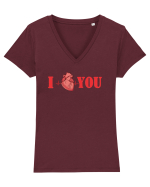 I LOVE YOU Tricou mânecă scurtă guler V Damă Evoker