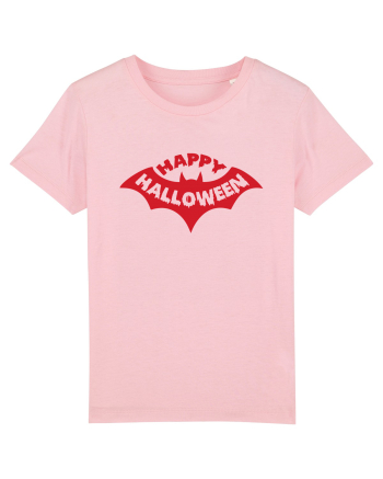 Happy Halloween Red Bat Cotton Pink