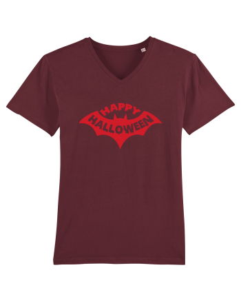 Happy Halloween Red Bat Burgundy