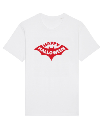 Happy Halloween Red Bat White