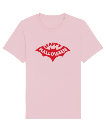Happy Halloween Red Bat Cotton Pink