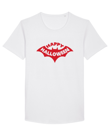 Happy Halloween Red Bat White