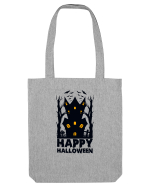 Happy Halloween Black Haunted House Sacoșă textilă