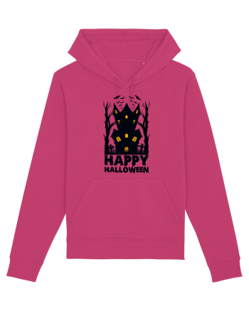 Happy Halloween Black Haunted House Raspberry
