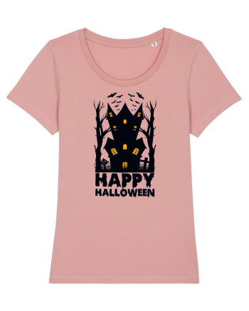 Happy Halloween Black Haunted House Canyon Pink