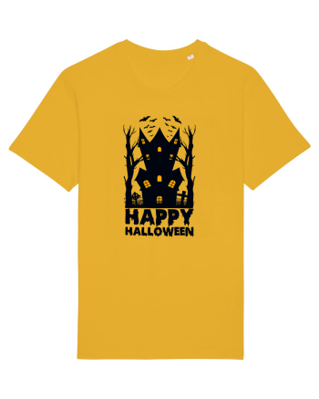 Happy Halloween Black Haunted House Spectra Yellow