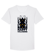 Happy Halloween Black Haunted House Tricou mânecă scurtă guler larg Bărbat Skater