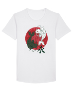 Yin And Yang Moon And Koi Fish Tricou mânecă scurtă guler larg Bărbat Skater