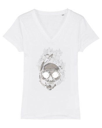 Scuba Diving Skull White