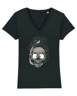 Scuba Diving Skull Tricou mânecă scurtă guler V Damă Evoker