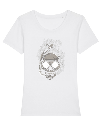 Scuba Diving Skull White