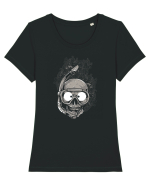 Scuba Diving Skull Tricou mânecă scurtă guler larg fitted Damă Expresser