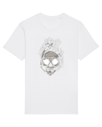 Scuba Diving Skull White