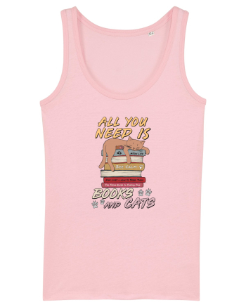Books and cats Cotton Pink