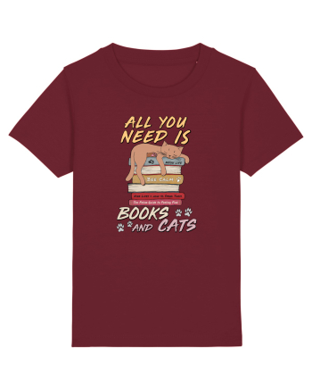 Books and cats Burgundy