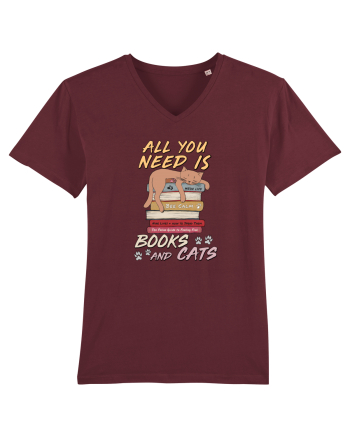 Books and cats Burgundy