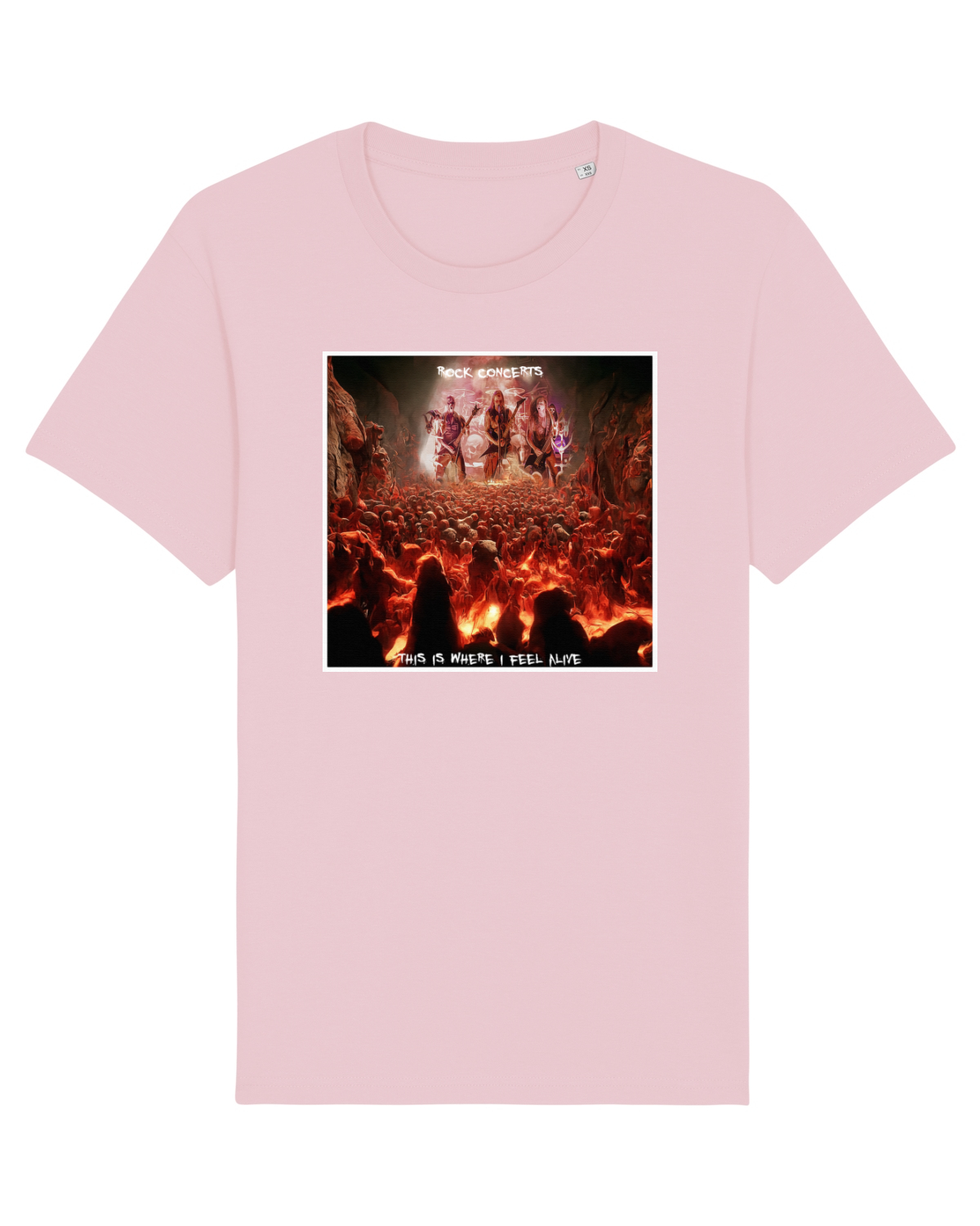 Tricou mânecă scurtă Unisex Rocker Cotton Pink