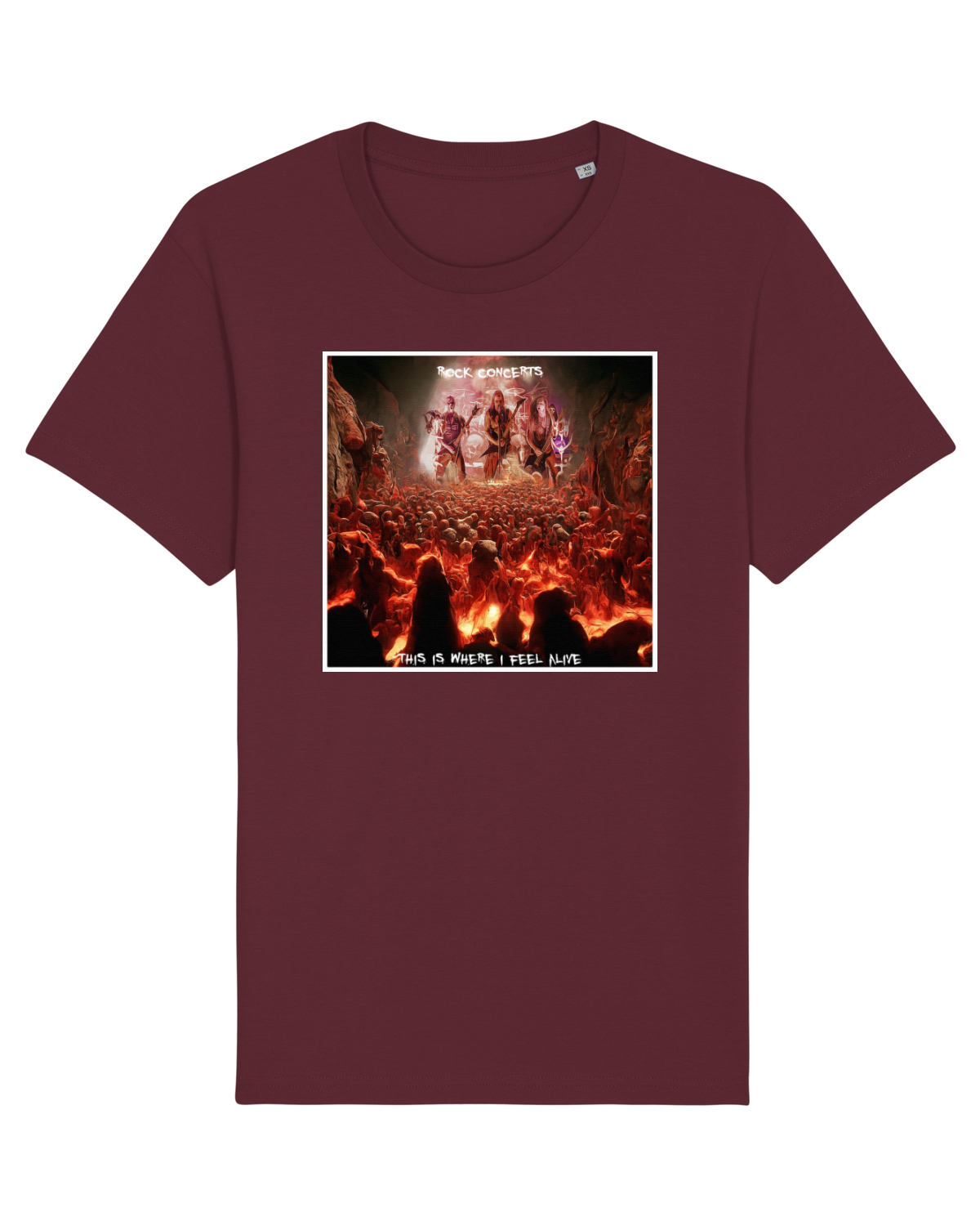 Tricou mânecă scurtă Unisex Rocker Burgundy