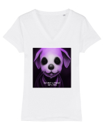 want a friend? Tricou mânecă scurtă guler V Damă Evoker