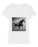 beautiful horse Tricou mânecă scurtă guler V Damă Evoker