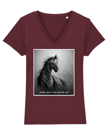 horses wings Burgundy