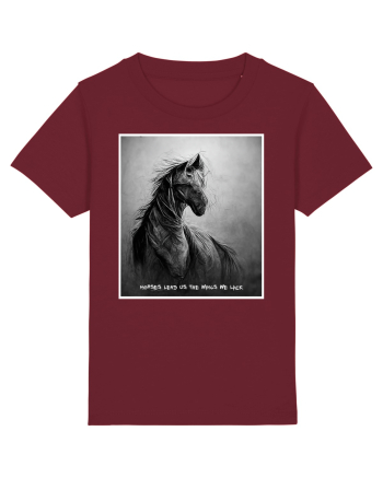 horses wings Burgundy