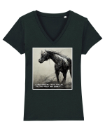 horse change lifes  Tricou mânecă scurtă guler V Damă Evoker