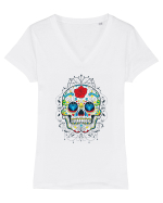 Mexican Sugar Skull Tricou mânecă scurtă guler V Damă Evoker