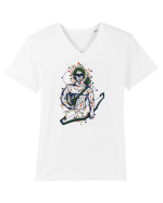 Graffiti Greek Warrior Tricou mânecă scurtă guler V Bărbat Presenter