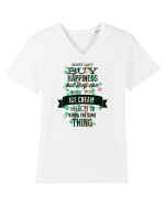 Money Can't Buy Happiness Tricou mânecă scurtă guler V Bărbat Presenter