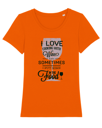 I Love Cooking With Wine Bright Orange
